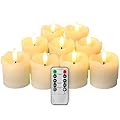 Enpornk 9 Pack Flameless Votive Candles with Timer Remote,2" x 2" Real Wax, Realistic Black Wick Battery Operated Pillar Candles for Wedding, Party and Holiday Decoration