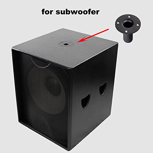 Howonder Speaker Stand Top Hat 4.13"X3.29" ，Metal Speaker Cabinet Pole Mount， Pa/Dj Tripod Speaker Stand Mounts Adapters 105X85Mm (2 Packs Black) #TOP5