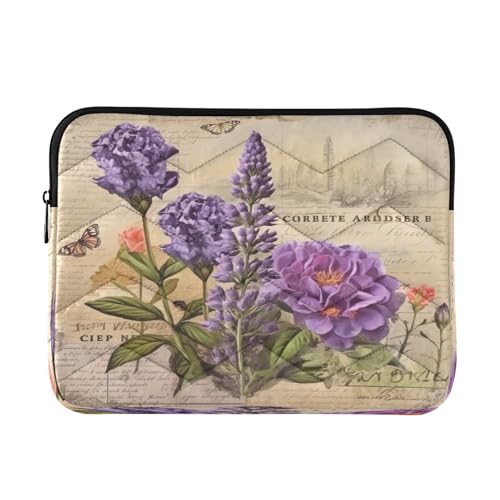 Funda Vintage Lavanda para Laptop 13-14 Pulgadas Impermeable