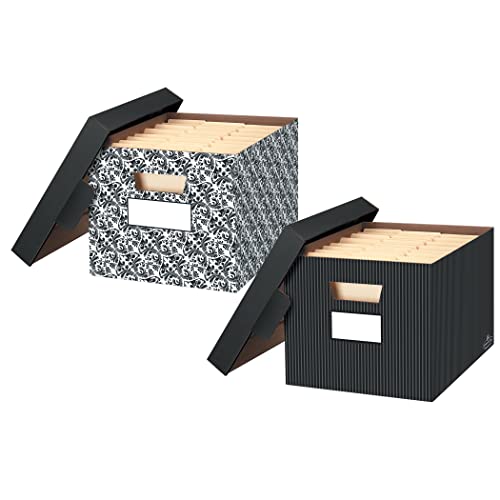 Bankers Box Decorative Storage Boxes with Lids for Home Decor Brocade, 4 Pack (0022705) - Image 5