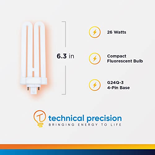 Replacement For Cooper Lighting R18 Fml-26W/64/4P Light Bulb By Technical Precision - 26W Cfl 4 Pin Bulbs - Compact Fluorescent Light Bulb With 6.30 Inch Overall Length - 1 Pack #TOP1