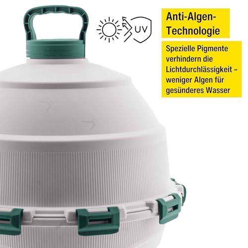 horizont Hühnertränke Optimus 25 L für bis zu 25 Hühner, inkl. Ersatztrinkschale, Zweiteiliger Wassertank - Geflügeltränke - Automatische Tränke - Wasserspender