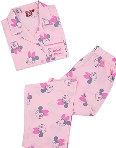 Disney Girls Minnie Mouse Long Sleeve Pajamas | Lounge Pants and Top Pink Set | Kids Nightwear | Gift Merch4