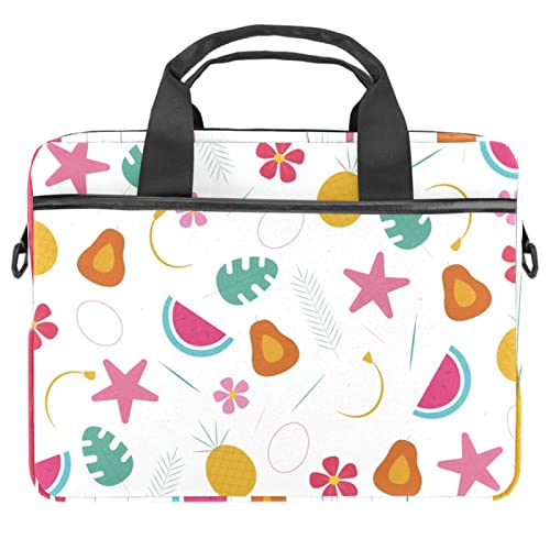 Funda bandolera para portátil 14.5 pulgadas con asas y patrón tropical