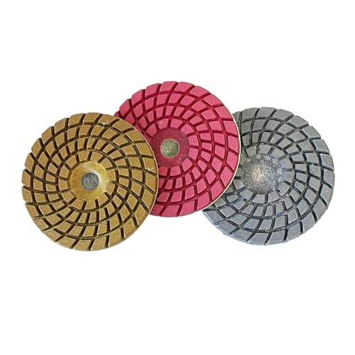 Rénovation de sol en pierre avec le tampon diamant 3 étapes 100 mm support M14