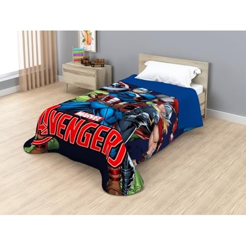 Disney Marvel Jay Franco Colcha Bouti Termosellada Avenger Strenght of 4, 170 x 250 cm, Microfibra, Relleno 100gsm JE12754ET