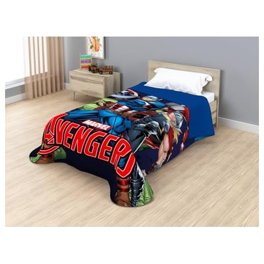 Disney Marvel Jay Franco Colcha Bouti Termosellada Avenger Strenght of 4, 170 x 250 cm, Microfibra, Relleno 100gsm JE12754ET
