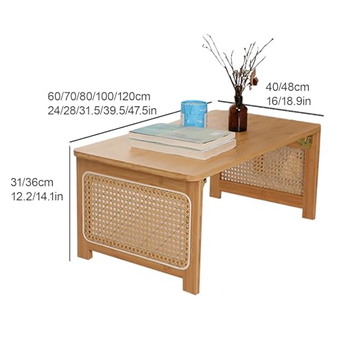 Table basse japonaise en bambou naturel massif salon chic - 3