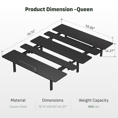 Image of Softa Queen Adjustable Bed Frame, Head & Foot Lift, Electric Bed Base with Remote Control, Whisper Quiet Motor, Oxford Fabric Bedspread, Mattress Holder, Easy Assembly