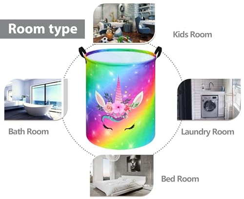 Image of Round Laundry Basket Storage Bins Nursery Hamper Gift Baskets for Home,Office,Home Decor