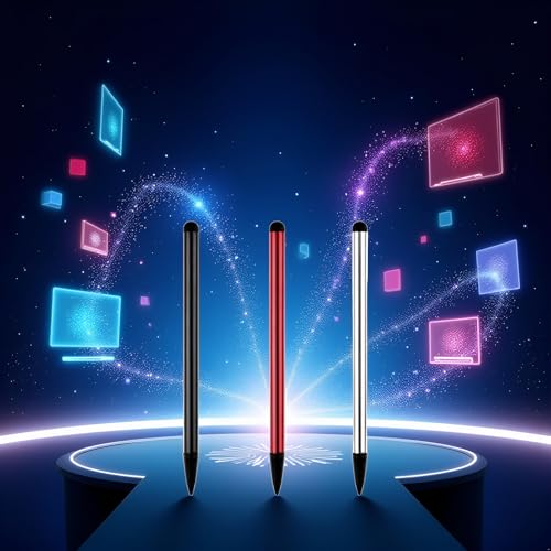 3Pcs Black,Silver and Red Universal Tablet Touch Screen Pen Stylus Tablets All Touchscreen Devices,Stylus Pens,Accessories