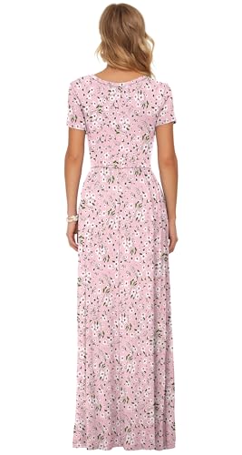Image of AUSELILY Women's Classic Short Sleeve Loose Plain Casual Long Maxi Dresses for Women 2026