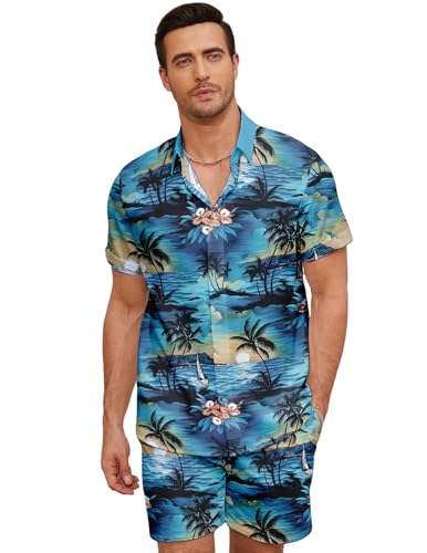 Matching Hawaiian Outfits Beach Vacation for Couples Tropical Print Women One Piece Swimwear or Men Shirt Suit2