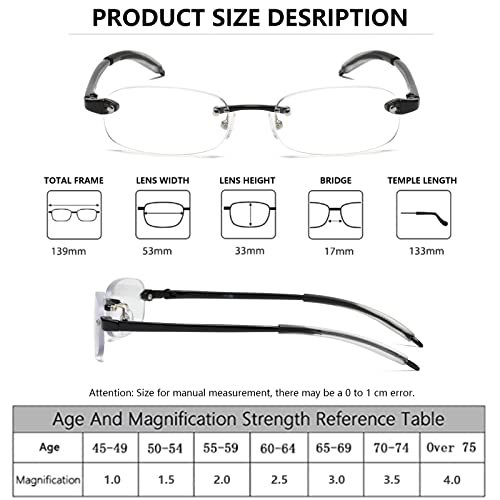 Hubeye 3 Paia Occhiali da Lettura senza montatura
