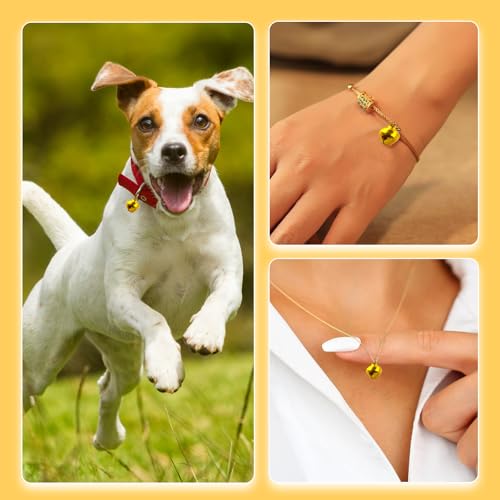 150 Stück Glöckchen Metallglöckchen, 14mm Kleine Glöckchen mit 20m Bunt Seil, Bunte Anhänger Weihnachten Schellen mit Löchern für DIY Schmuck Schmuckherstellung Haustier (Gold)
