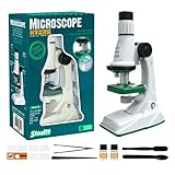 子供用顕微鏡セット 教育科学キット 26/16.5/9cm LEDライト付きポケット拡大鏡 200X-1200X 拡大鏡ツール 使いやすい 教室用 小学生