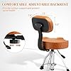 LALAHO Drum Stool with Backrest, Hydraulic Adjustable Height Drum Throne with Oversized Comfortable Seat, Heavy Duty Chair with Drum Sticks for Adult Drummers, Brown #5