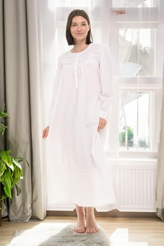 Alexander Del Rossa Vintage Nightgown, Vintage Victorian Nightgowns for Women, 100% Cotton Nightgowns for Women2