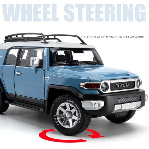 Image of 1:24 Fj Land Cruiser Toy Car Sport Car Diecast Metal Cars Pull Back Openable Door Light Sound Cars for Kids