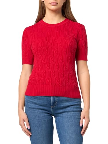 Image of Nautica Women's Short Sleeve Crew Neck Cable Solid Sweater
