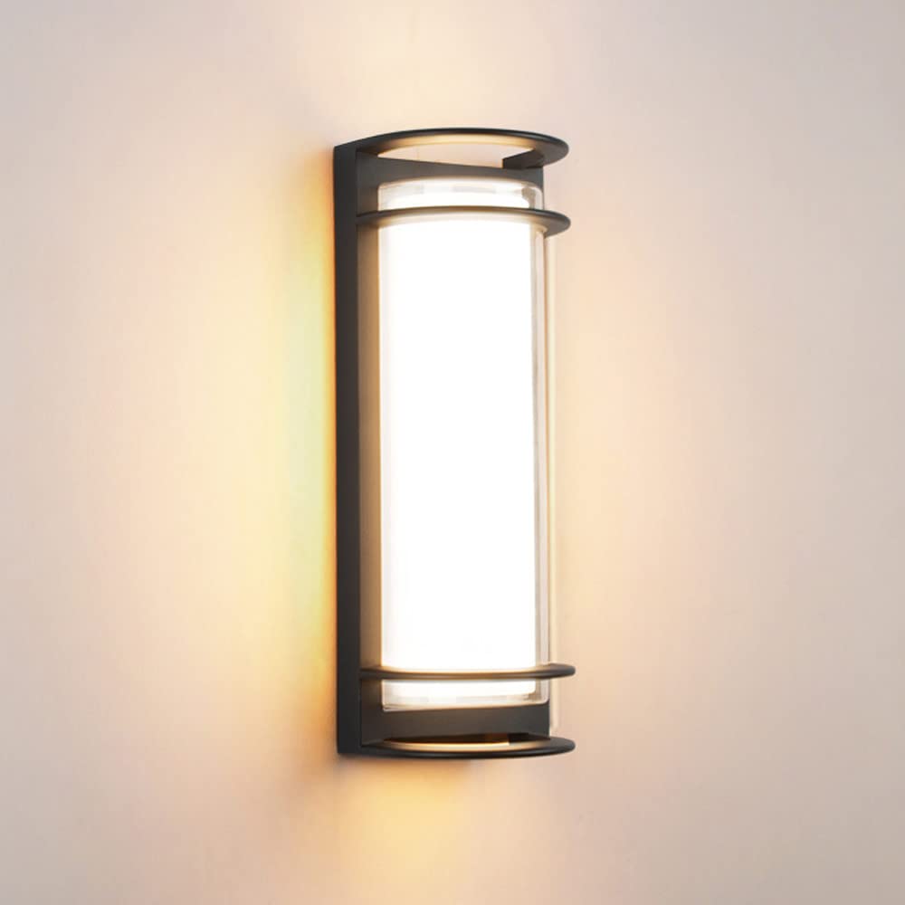 Wodoodporna Ścienna Zewnętrzna Led Kinkiet Czarny Aluminiowy Kinkiet Z Akrylem, 30W Oświetlenie Ścienne Na Werandę Zewnętrzne Lampy Domowe, Oświetlenie Zewnętrzne Tarasu Ogrodowego/6000 Tys.