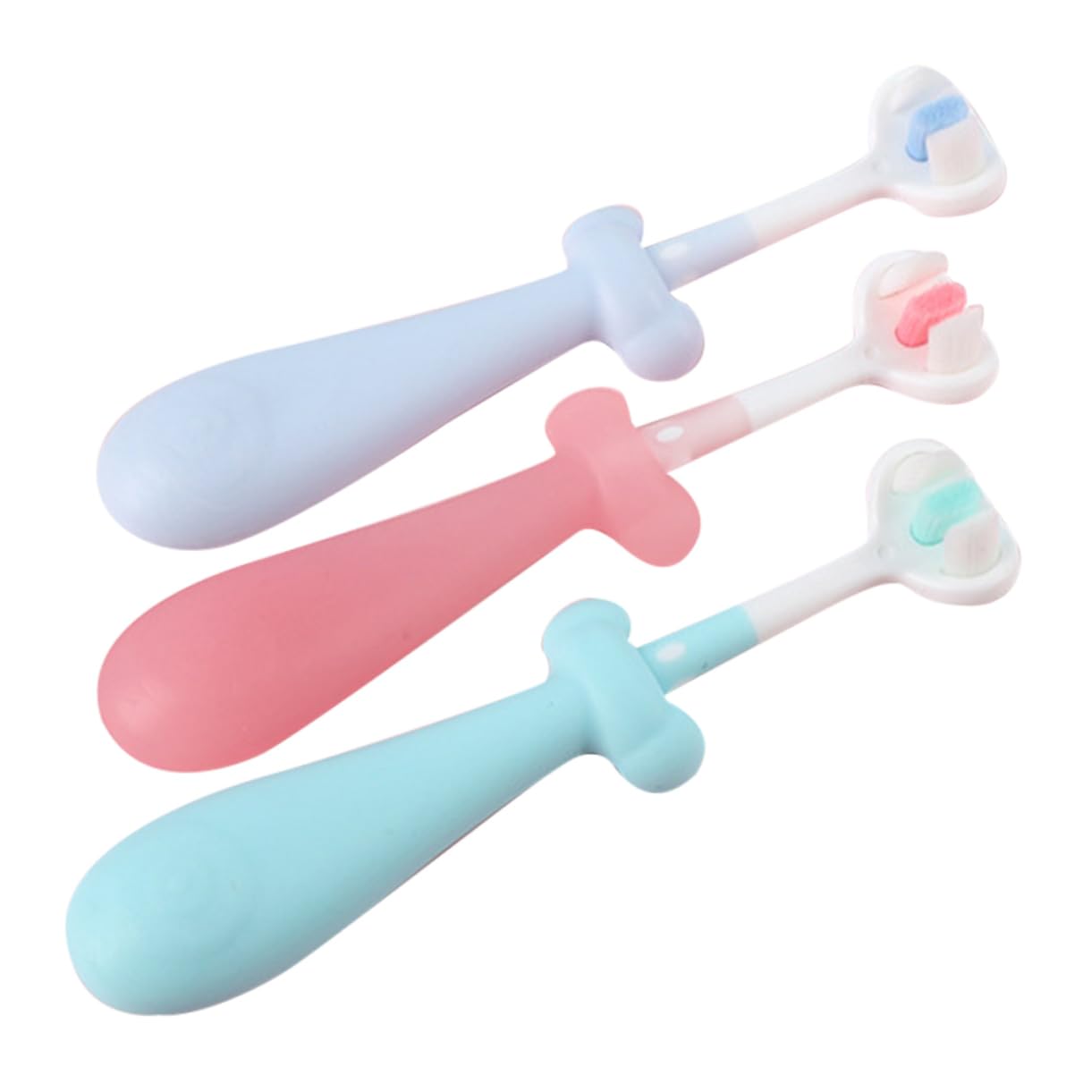 5 Set Spazzolini Per Antiscivolo E Setole Morbide Spazzolino Carino Per Denti Per Orale Dei Piccoli 3 Pezzi*5