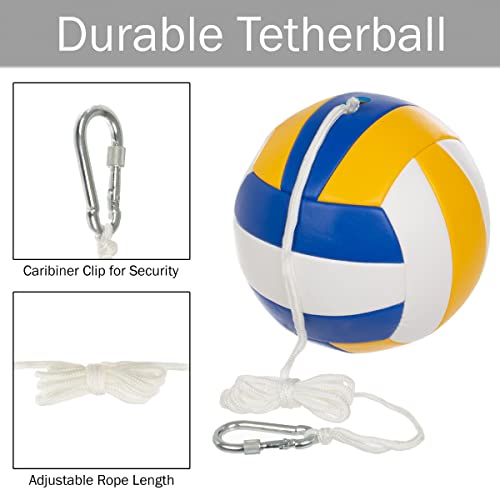 Hey! Play! Portable Tetherball Complete Outdoor Game Set With Base, Ball, Pump, Cord & Stakes - Family Game For Kids And Adults #TOP3