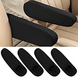 Hpmjz 4 pcs Black Car Front Seat Armrest Covers Universal Seat Arm Rest Cover Replacement Elastic Fabric Armrest Protector Car Interior Decor Accessory Center Console Lid Armrests Cover for Truck