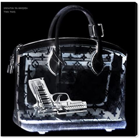 The Oliver Gal Artist Co. Glam 20.0 in x 20.0 in, Fashion Purse Scan, Canvas Wall Art Print, Couture X Ray Bedroom, Black Cover