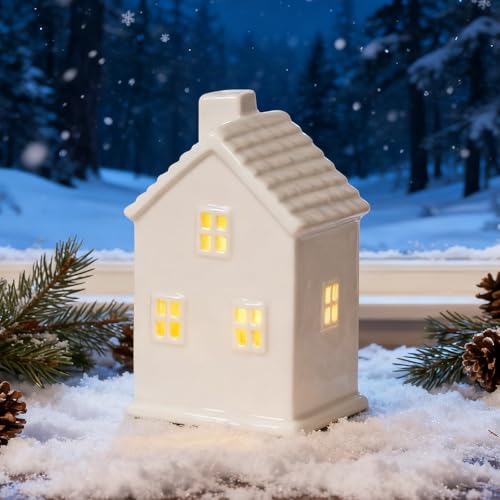 Lichthaus Weihnachten Keramik – Weißes Lichthäuser Dekohaus Mit...