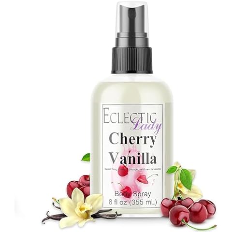 Womens Cherry Vanilla Body Spray - Eclectic Lady Original Strength Body Spray For Womens Fragrance, Women's Sweet Scented Fragrances Handcrafted in USA, Paraben-Free (8 oz) Cover