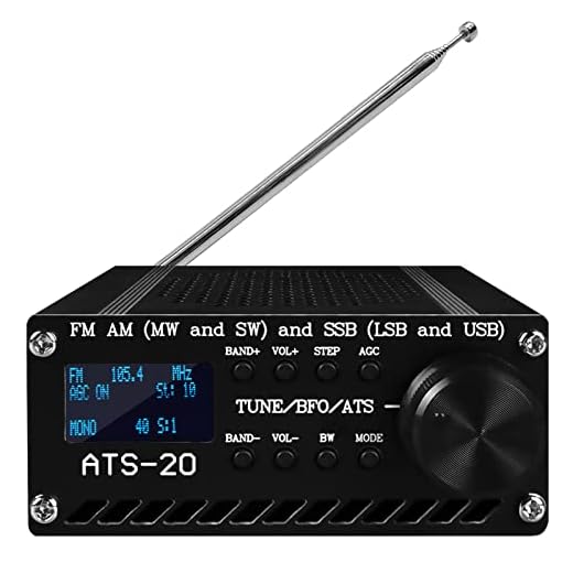 Si4732 Full Band Radio Receiver FM AM (MW&SW) and SSB (LSB & USB) Portable Handheld Radio Recorder, Built-in Battery, with Speaker, Antenna and Aluminum Alloy Case