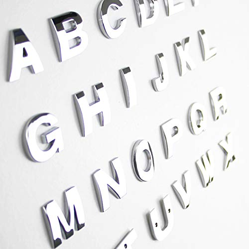 2.75 Inch Adhesive House Numbers, Mailbox Numbers, Street Door Numbers, Self-Stick Address Signs for Apartments, Double Silver Letter D