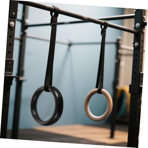 Anillas de gimnasio ibasenice 1 par negras para fitness miniatura 7