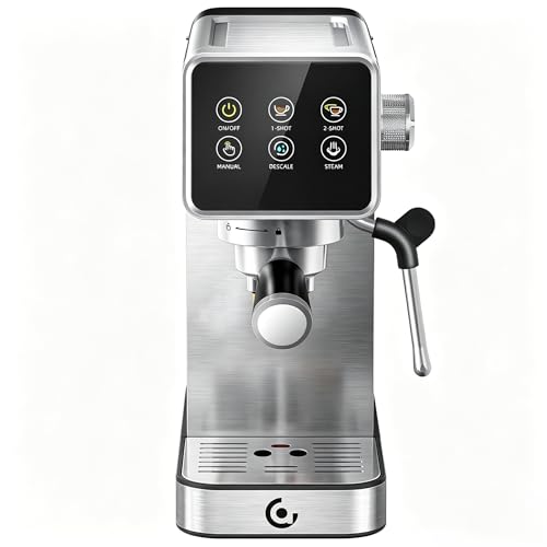 Image of AMZCHEF 20 Bar Professional Espresso Machine with LED Touch Screen, Self-Cleaning System and Milk Frother, Compact Cappuccino & Latte Maker for Home and Office