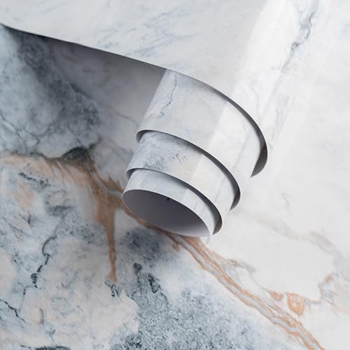 Adrmpest 大理石リメイクシート 壁紙シール 40ｘ900cm 厚手 防水/防油/防汚/防カビ 剥がせる のり付き 貼り直し可能 カッティングシート トリムボーダー 家具リフォーム おしゃれ アイボリー DIY 簡単 初心者