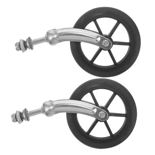 COLLBATH 2pcs Wheelchair Wheel Wheelchair Replacement Wheel Walker Wheels Wheel Chair Wheels with Fork Bracket Wheelchair Replacements Wheelchair Front Wheels Replacement Steel Pipe