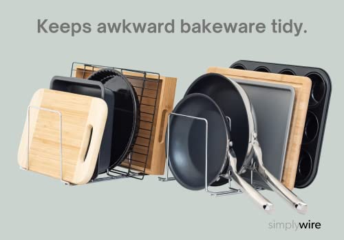 simplywire Baking Tray and Chopping Board Racks Pack of 2 - Pan Storage - Kitchen Cupboard Organiser Chrome - Image 2