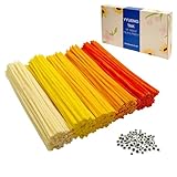 YYUENG TAK Lot de 300 cure-pipes jaunes et oranges, cure-pipes avec yeux mobiles pour bricolage, 5 tons de fils chenille 6mmx30cm, ensemble de bricolage jaune et orange pour projets artisanaux DIY et