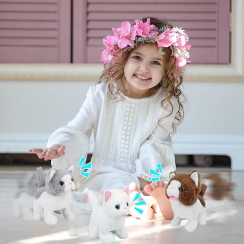 Image of Hopping Walking Cat Toy with Sounds, Walking Cat Wiggling Tail, Twitching Mouth and Nose, Educational Interactive Cat Toy for Baby Kids