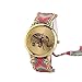 Produktbild Damen Armbanduhr Weave Leinwand Armband Elefant Muster Rund Watch Schwarz Klassisch Geschenkuhr Modische Geschäft Uhren Analog Quarz Armbanduhr Sportuhr Digitaluhr mit Hakenverschluss (Hot Pink)