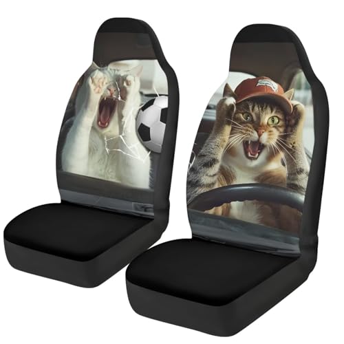Couvre sieges pour voitures et camionnettes motif chat drôle