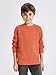 Haloumoning Boys Casual Pullover Sweaters Kids Chunky Crewneck Waffle Knit Jumper Tops 5-14 Years Dark Orange