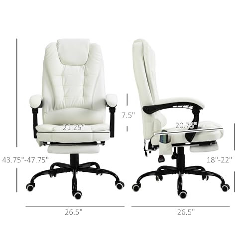 Geelife Vinsetto 7-Point Vibrating Massage Office Chair, High Back, White