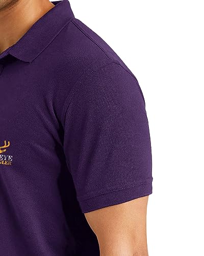 Image of EYEBOGLER Regular Fit Mens Polo Neck Half Sleeve Soild Casual Tshirt