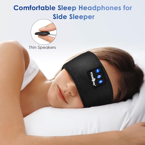 MUSICOZY Auriculares para Dormire Bluetooth 5.3 Auriculares con Auriculares Ultrafinos Inalambricos para Personas Que Duermen De Lado, Musica, Correr, Entrenar, Viajes y Relax