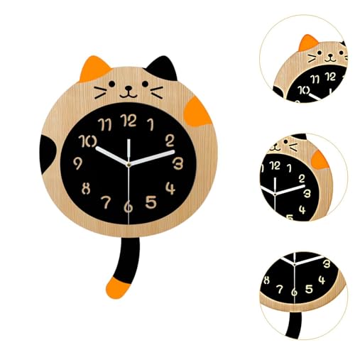 Horloge murale silencieuse avec queue d'animaux décoration chat - 4