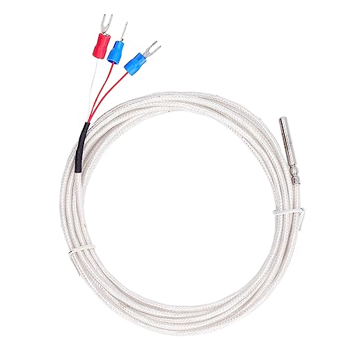 Hyuduo Sonda de Sensor de Temperatura Pt100 Sonda de Termistor de 3 Cables RTD de 3 Cables RTD de con Prueba de Aceite PFA para Controlador de Temperatura Constante