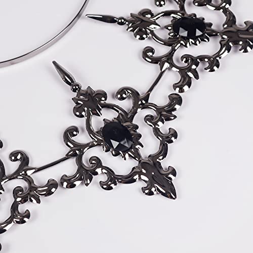 keland Gothic Lolita Sun Halo Crown Headband Mary Goddess Headpiece Baroque Tiaras Headdress Halloween Hair Accessory (Silver) - Image 3