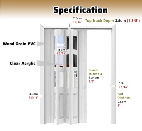 Porte accordéon pliante solution espace restreint vinyle blanc anti humidité